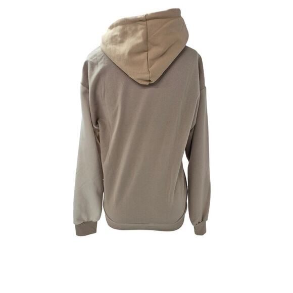 NWT PEANUTS Snoopy Joe Cool Color Block Tan Sweatshirt with a Full Zip Hoodie S - Picture 6 of 6